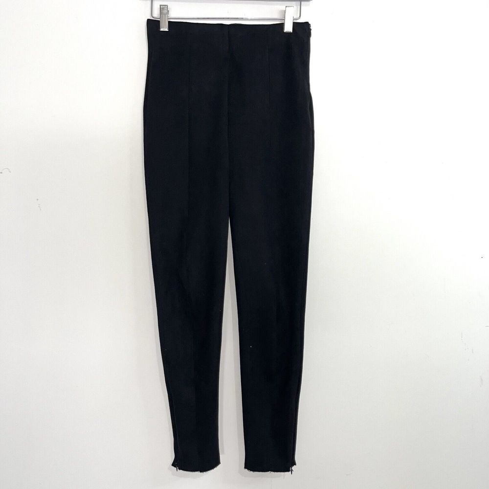 Zara Women's Pants Small Faux Suede Skinny Ankle Zip Hem Career Office Attire